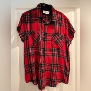 Fear of God cut off flannel tee